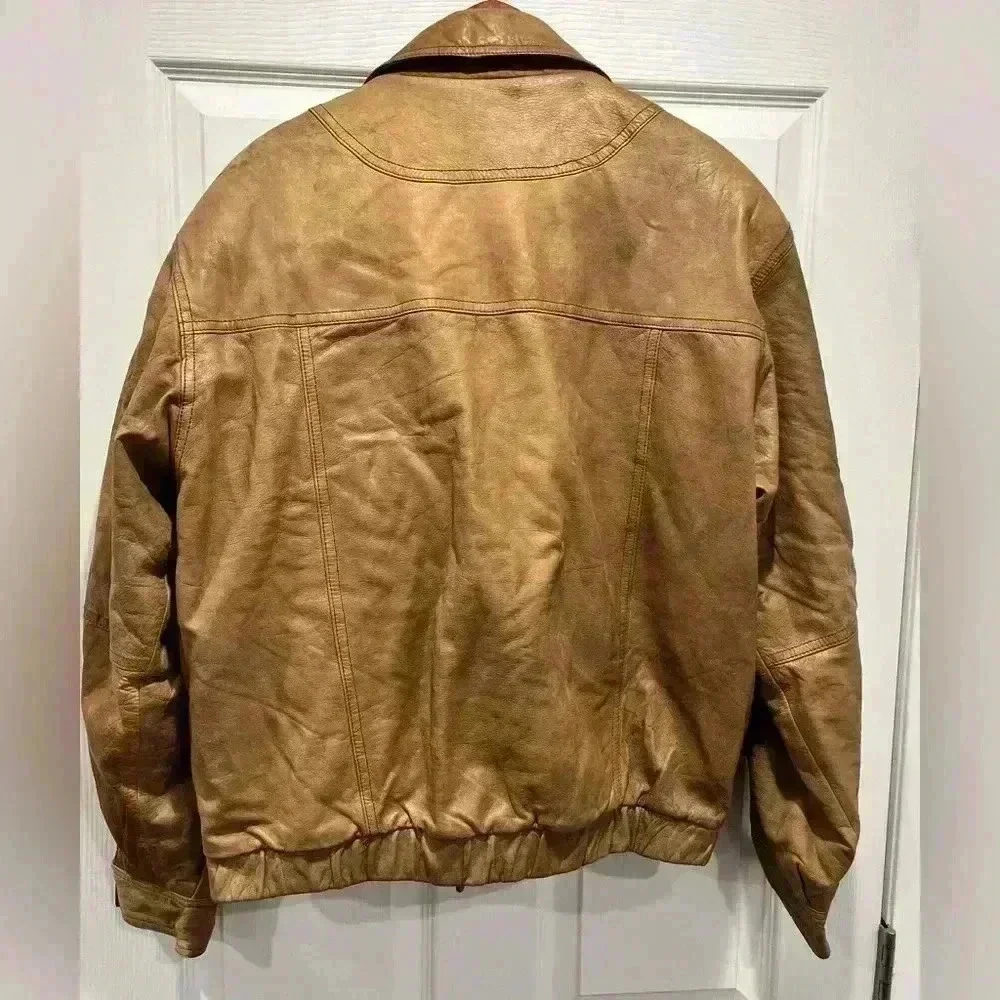 NZO New Zealand Outback brown Leather bomber jacket